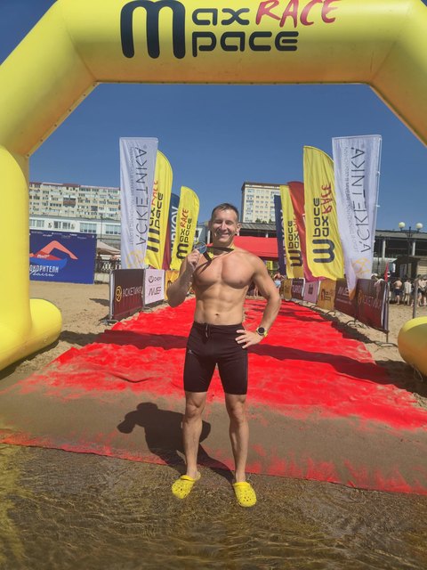 Арслан Радикович Кинзябулатов на заплыве «Покорители Волги» серии Max Pace Race