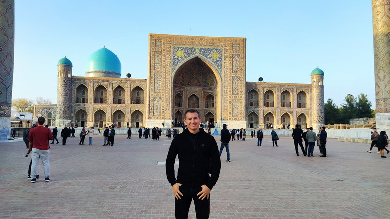 Arslan Radikovich Kinzyabulatov at Registan Square in Samarkand
